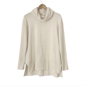 GAP Cowl Neck Longline Pullover Sweater, Light Beige Neutral Lightweight Size M